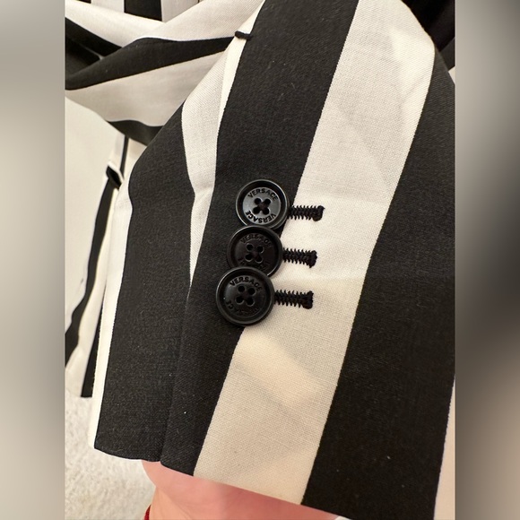Brand new Versace men’s jacket black and white striped 54 size - Picture 2 of 10